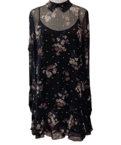 CINQ A SEPT Floral Mini Dress in Black 3