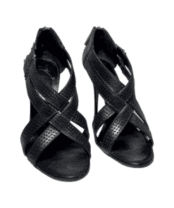GIUSEPPE ZANOTTI Crisscross Sandal Heel in Black 3