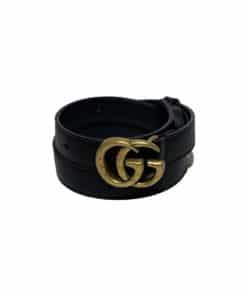 GUCCI GG Marmont Thin Leather Belt in Black 2