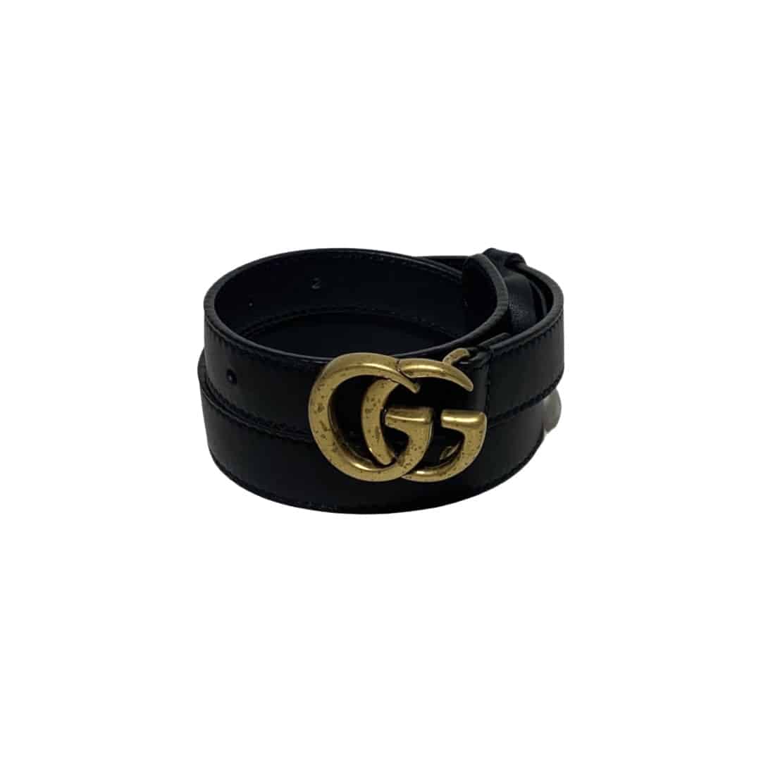 GUCCI GG Marmont Thin Leather Belt in Black - More Than You Can Imagine