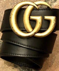 GUCCI GG Marmont Thin Leather Belt in Black 3