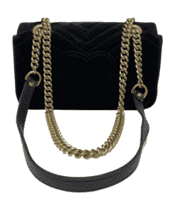 GUCCI GG Marmont Velvet Crystal Embellished Shoulder Bag in Black 2