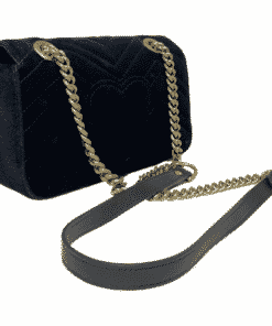 GUCCI GG Marmont Velvet Crystal Embellished Shoulder Bag in Black 3