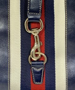 GUCCI Jackie O Bouvier Large Shoulder Bag in Navy, Red & White 8