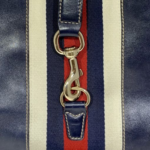 GUCCI Jackie O Bouvier Large Shoulder Bag in Navy, Red & White 4
