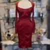 GUCCI Sweetheart Neck Dress in Rust