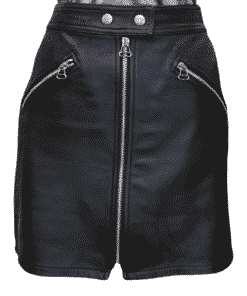 RAG BONE Zip Leather Skirt in Black