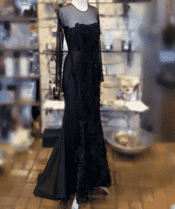 ROMONA KEVEZA Embroidered Gown in Black