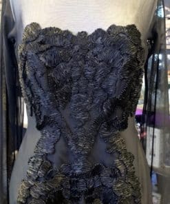ROMONA KEVEZA Embroidered Gown in Black 3