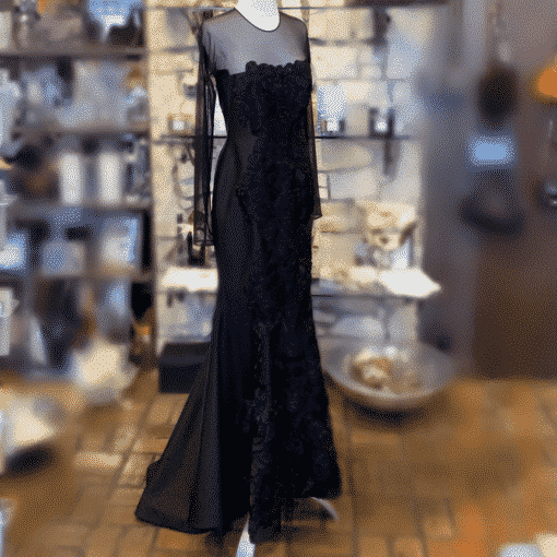 ROMONA KEVEZA Embroidered Gown in Black