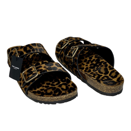 SAINT LAURENT Jimmy Flat Sandals in Leopard (41) 2