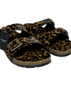 SAINT LAURENT Jimmy Flat Sandals in Leopard (41) 7