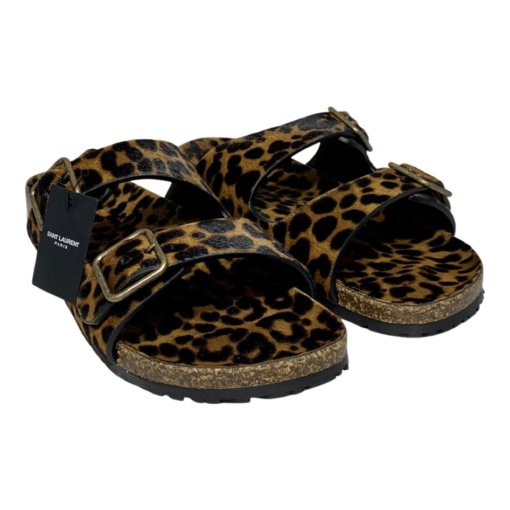 SAINT LAURENT Jimmy Flat Sandals in Leopard (41) 3