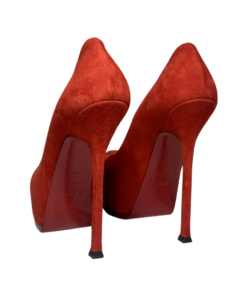 SAINT LAURENT Tribtoo Pumps in Red Suede Leather 41 (Fits Size 10) 6