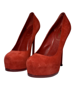 SAINT LAURENT Tribtoo Pumps in Red Suede Leather 41 (Fits Size 10) 7