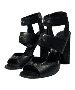 TOM FORD Block Heel Sandal in Black Leather 3