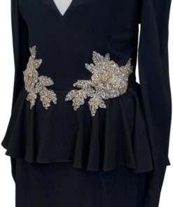 ALEXANDER MCQUEEN Crystal Flower Gown in Black (10) 6