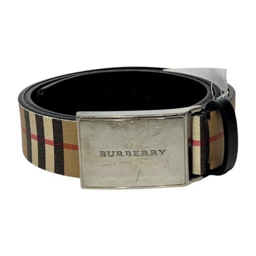 BURBERRY Check Belt in Tan 90/36 3