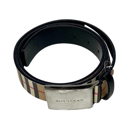BURBERRY Check Belt in Tan 90/36 4
