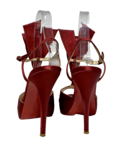 CHRISTIAN LOUBOUTIN Cathay Bow Sandal Heel in Ruby (37) 9