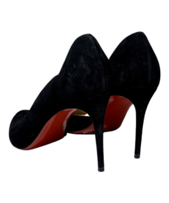 CHRISTIAN LOUBOUTIN Round Chick Suede Pumps in Black 39.5 6