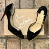 CHRISTIAN LOUBOUTIN Round Chick Suede Pumps in Black 39.5 9
