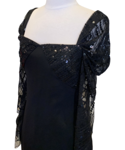 CUSHNIE Sequin Sweetheart Dress in Black (6) 6