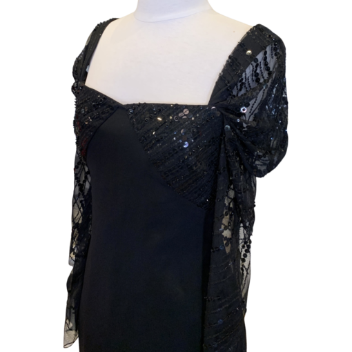 CUSHNIE Sequin Sweetheart Dress in Black (6) 2