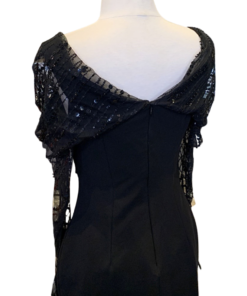 CUSHNIE Sequin Sweetheart Dress in Black (6) 8