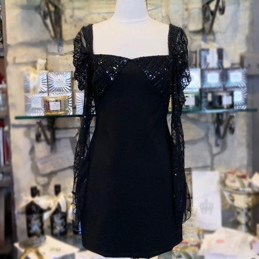 CUSHNIE Sequin Sweetheart Dress in Black (6) 1