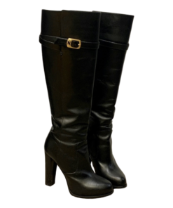 FENDI Stivale Leather Boots in Black 36 10