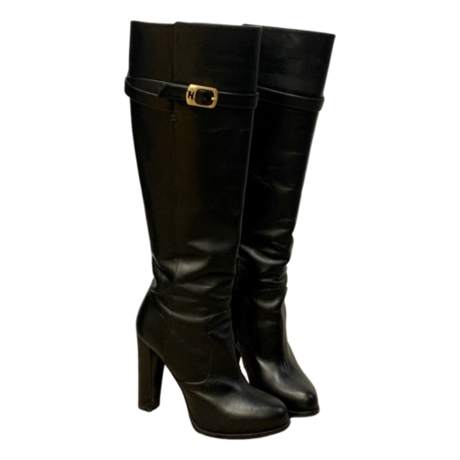 FENDI Stivale Leather Boots in Black 36 5