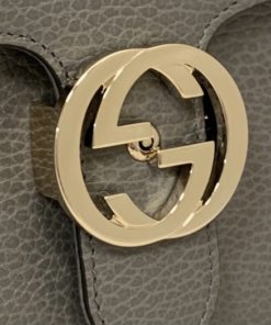 GUCCI Dollar Interlocking GG Shoulder Bag in Gray 11