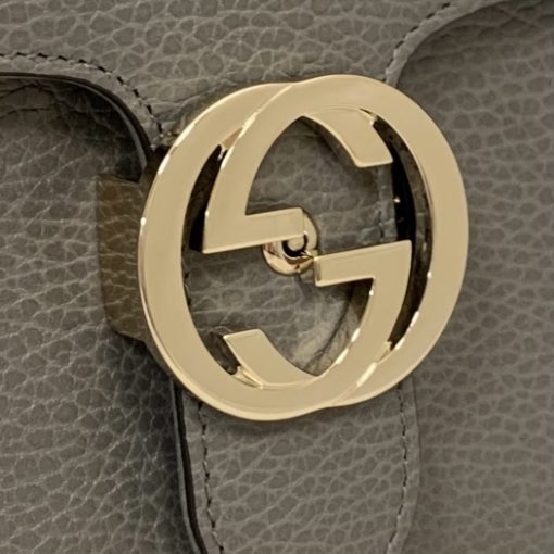 GUCCI Dollar Interlocking GG Shoulder Bag in Gray 5