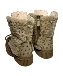 TODS Shearling Boots in Nude 35.5 6