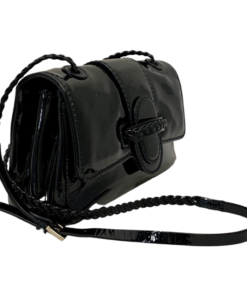 VALENTINO Patent Histoire Flap Bag in Black 7