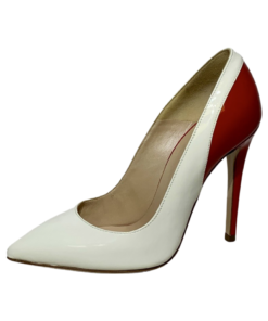 VERSACE Patent Leather Pumps in Red and White (35) 5