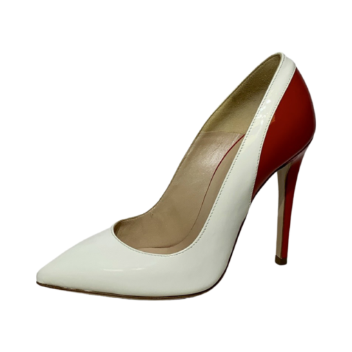 VERSACE Patent Leather Pumps in Red and White (35) 2
