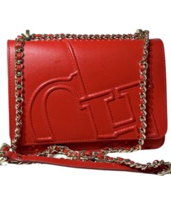 Carolina Herrera Tri Color Leather Flap Shoulder Bag