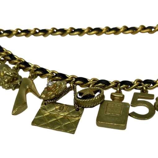CHANEL Charm Belt Necklace in Black & Gold 2