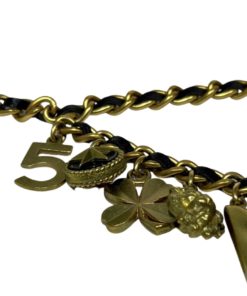 CHANEL Charm Belt Necklace in Black & Gold 7