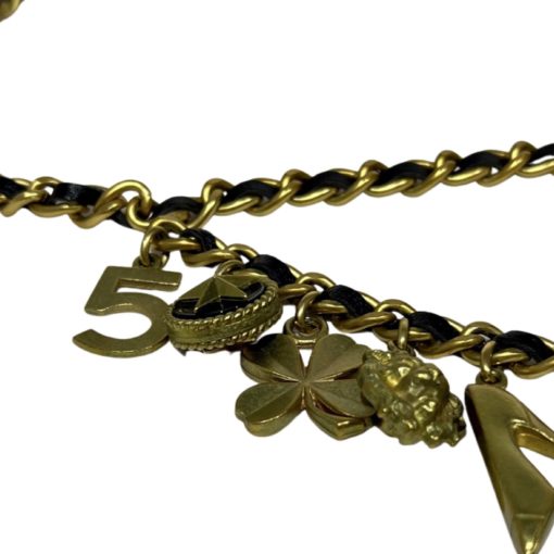 CHANEL Charm Belt Necklace in Black & Gold 3