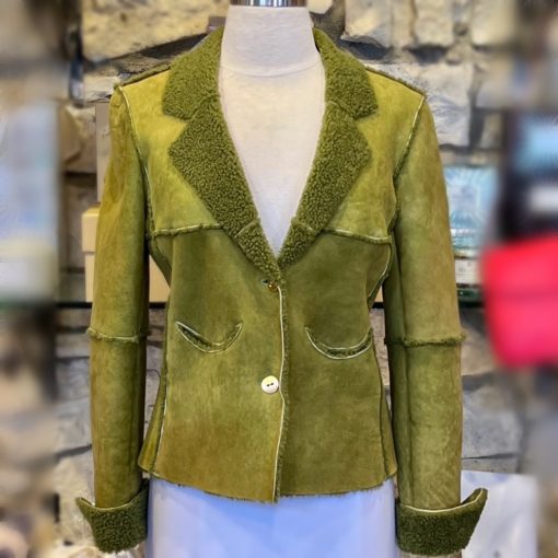 CHANEL Shearling Jacket in Green (2) 1