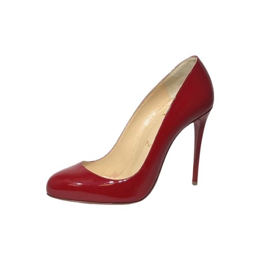 CHRISTIAN LOUBOUTIN Patent Simple Pump in Red 37.5 2
