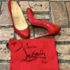 CHRISTIAN LOUBOUTIN Patent Simple Pump in Red 37.5 10