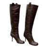 DIOR Cannage Quilted Leather Boots in Brown (38.5) 10
