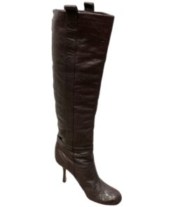 DIOR Cannage Quilted Leather Boots in Brown (38.5) 8