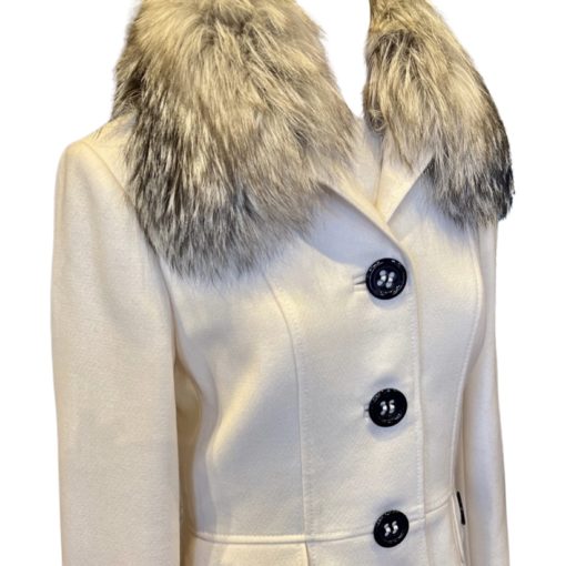 DOLCE & GABBANA Fox Collar Jacket in Ivory (44) 2