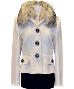 DOLCE & GABBANA Fox Collar Jacket in Ivory (44) 9