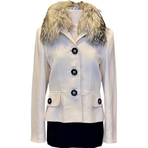 DOLCE & GABBANA Fox Collar Jacket in Ivory (44) 5